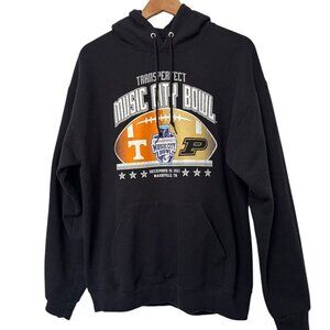 Music City Bowl 2021 Black Hoodie Tennessee and Purdue Size Large Unisex